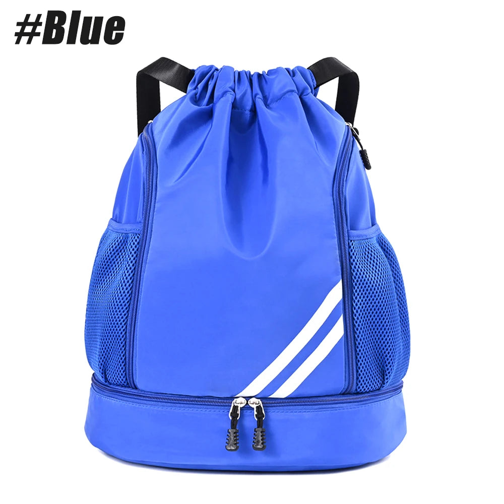 Drawstring Gym Backpack with Shoe Compartment