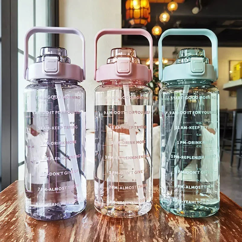 Motivational Sports Water Bottle with Straw