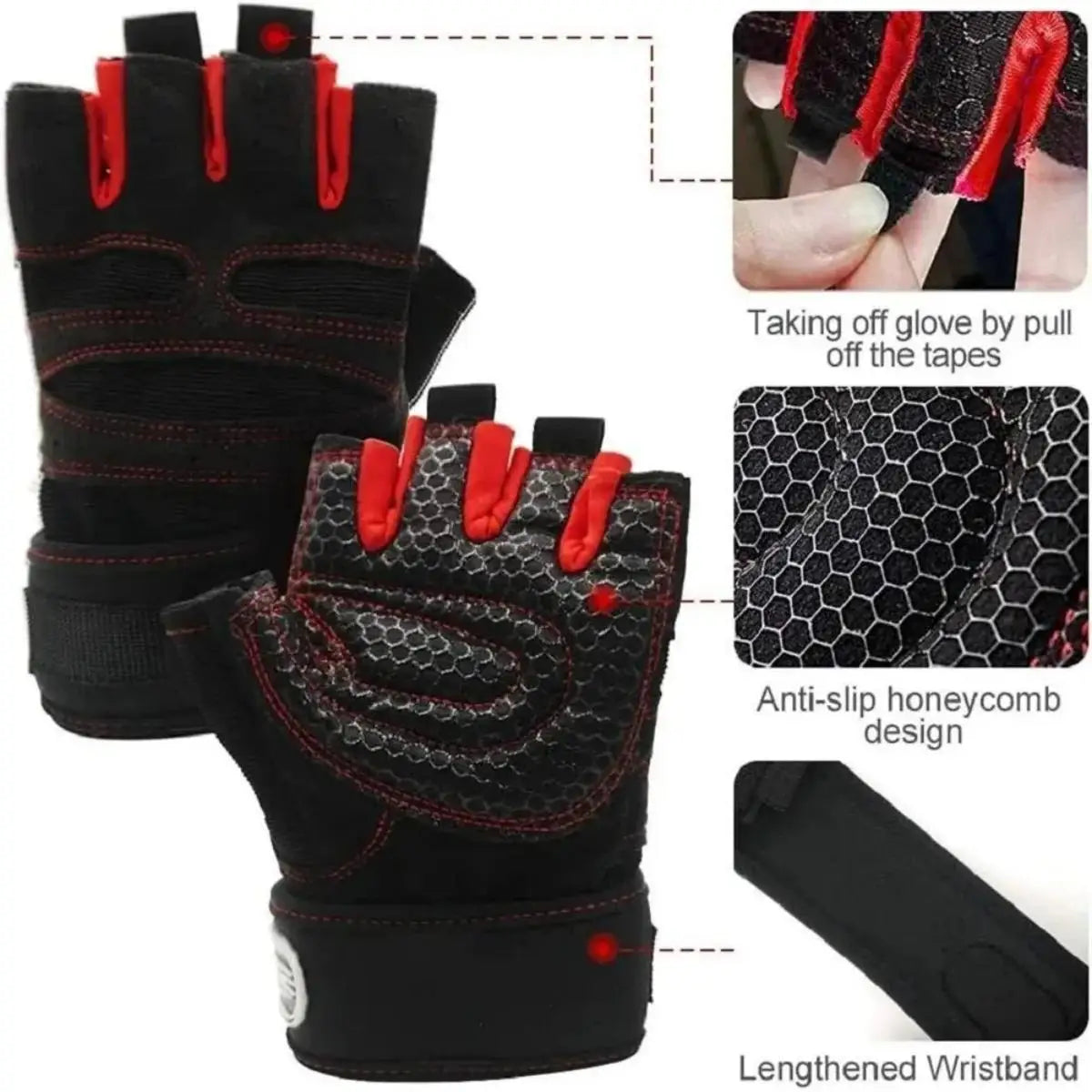 Sports Fitness Gloves – Non-Slip Breathable Half Finger Gloves