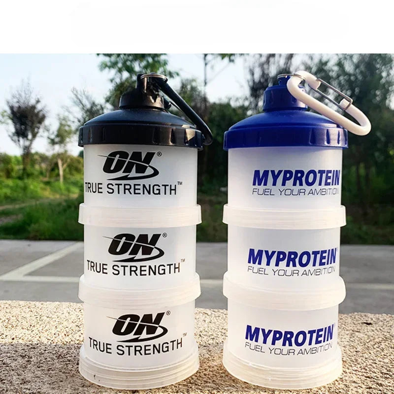 Portable 3-Layer Supplement Storage Bottle with Funnel