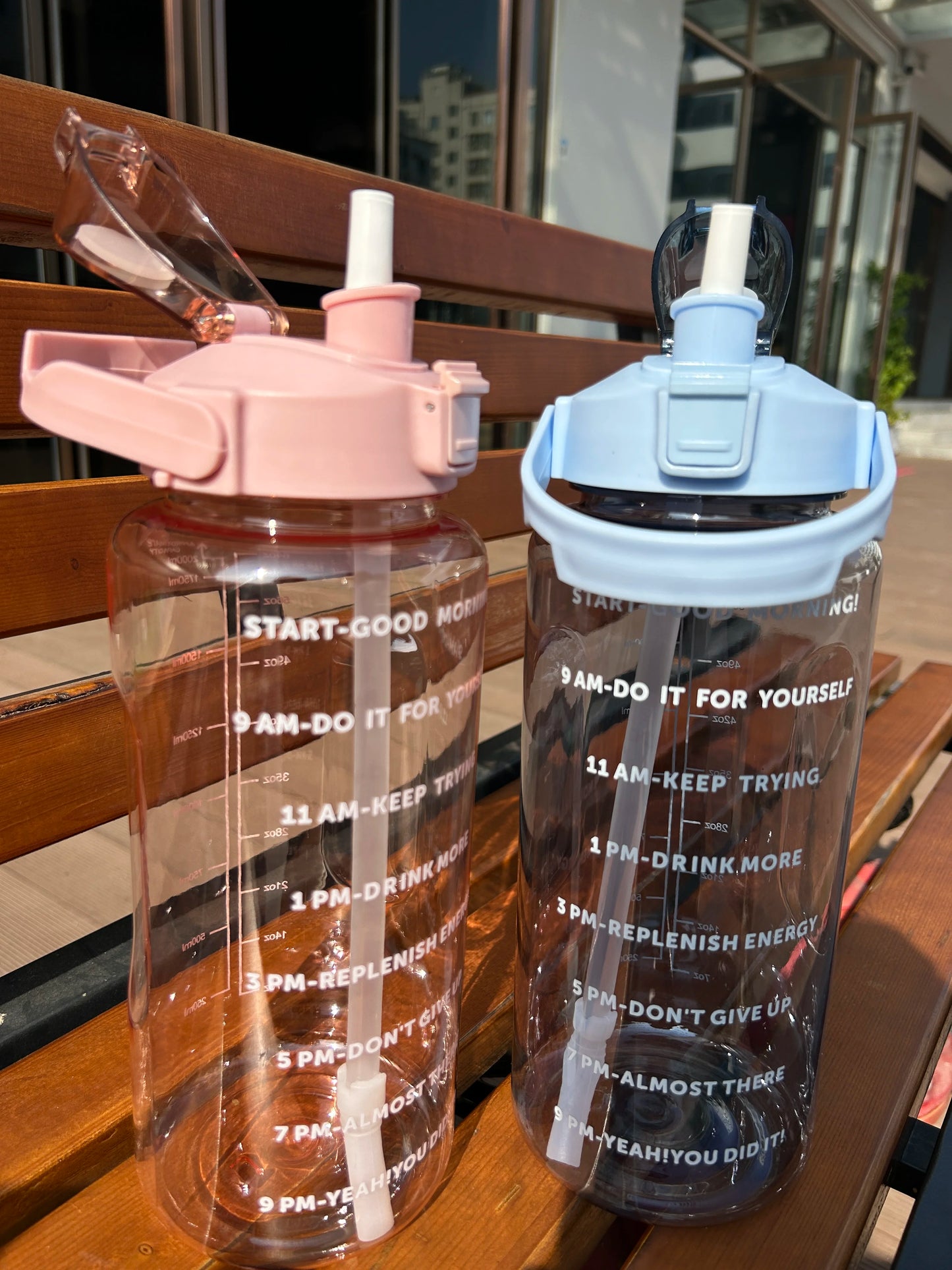 Motivational Sports Water Bottle with Straw