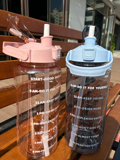 Motivational Sports Water Bottle with Straw