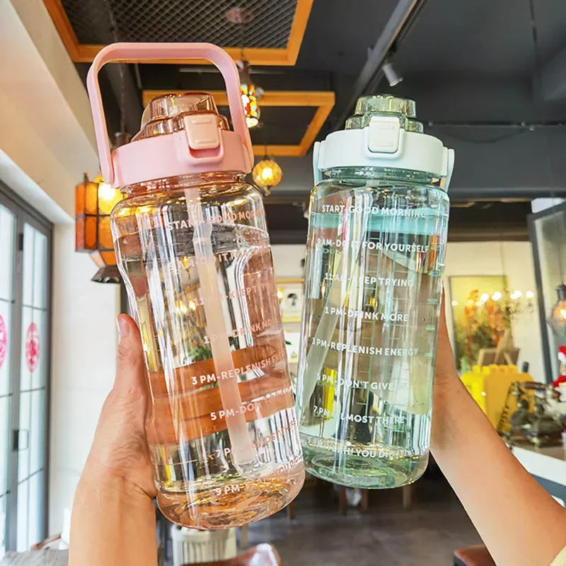 Motivational Sports Water Bottle with Straw