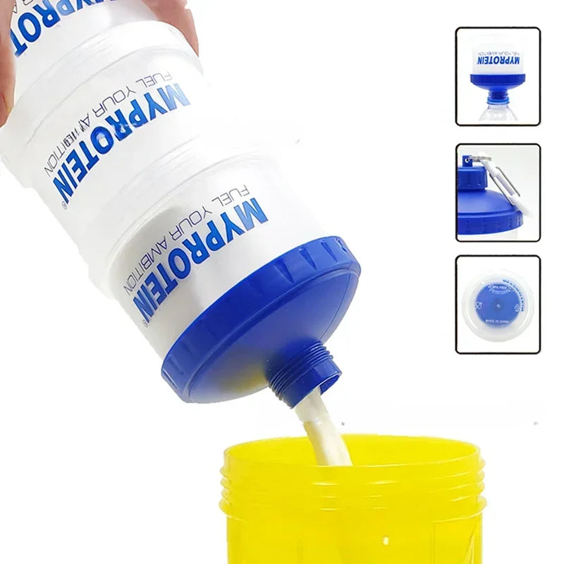 Portable 3-Layer Supplement Storage Bottle with Funnel