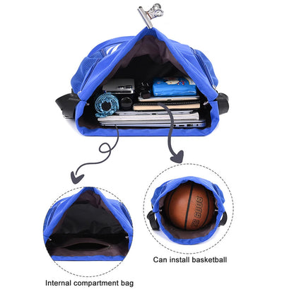 Drawstring Gym Backpack with Shoe Compartment