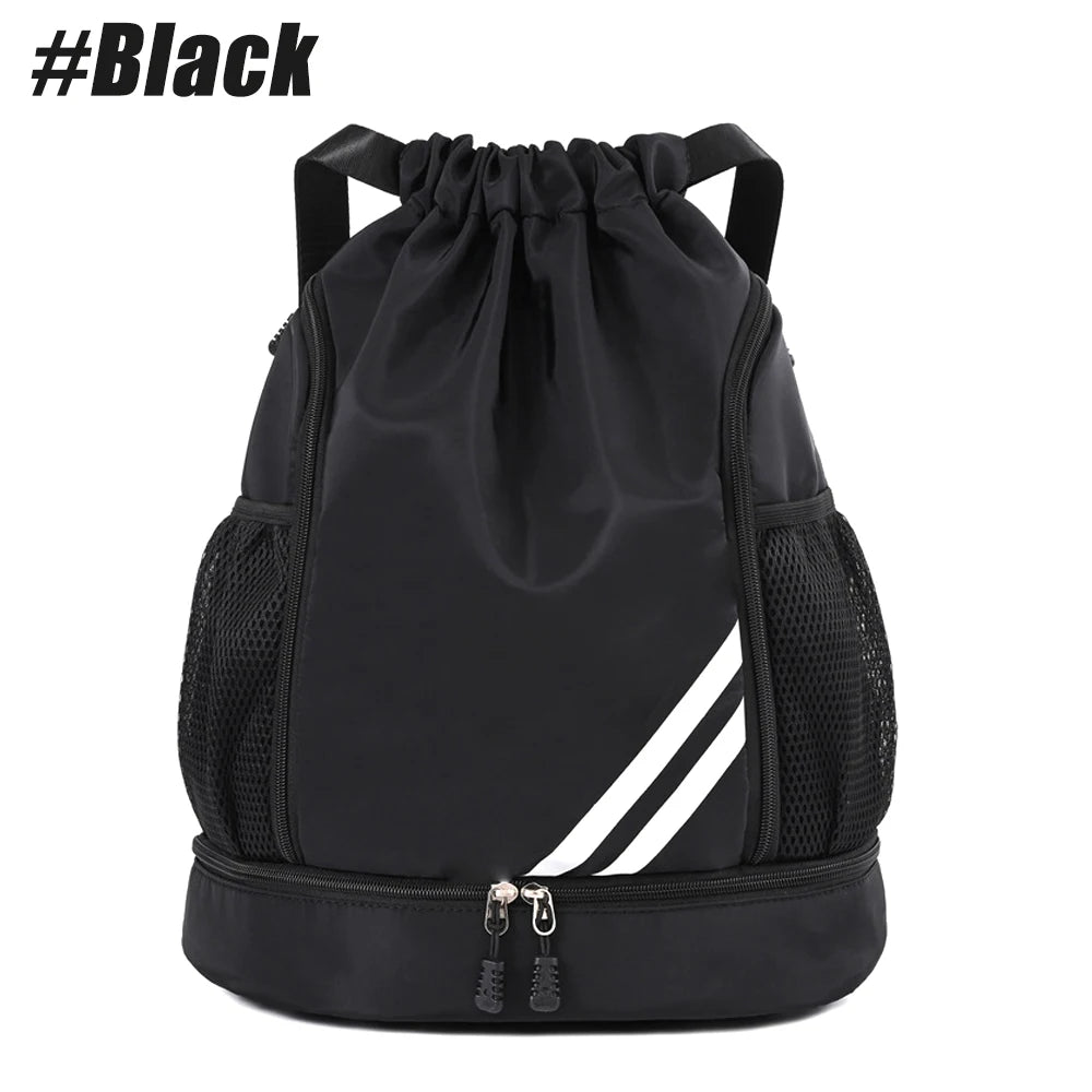 Drawstring Gym Backpack with Shoe Compartment