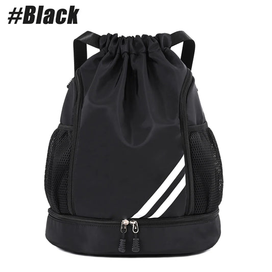 Drawstring Gym Backpack with Shoe Compartment