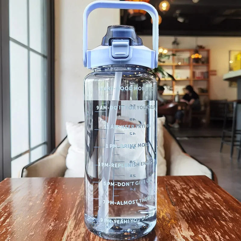 Motivational Sports Water Bottle with Straw
