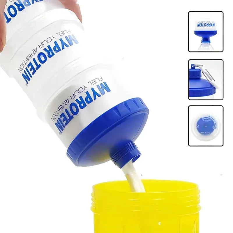 Portable 3-Layer Supplement Storage Bottle with Funnel