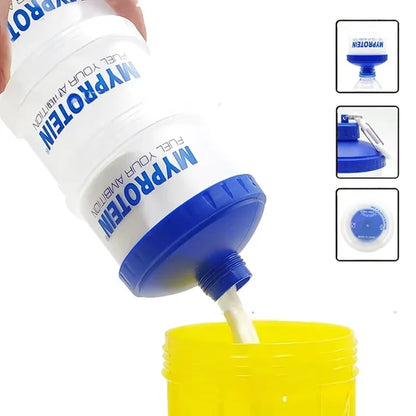 Portable 3-Layer Supplement Storage Bottle with Funnel