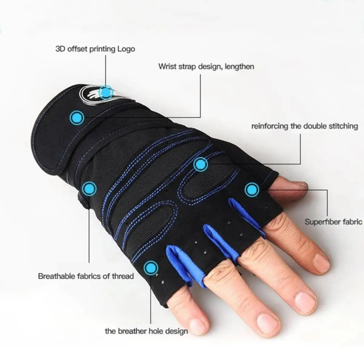 Sports Fitness Gloves – Non-Slip Breathable Half Finger Gloves