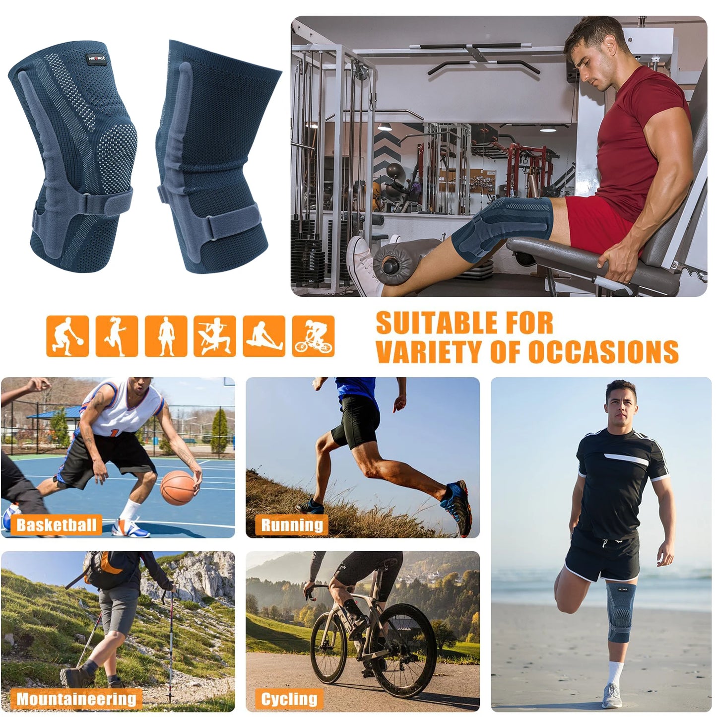 Knee Support Brace – Compression Sleeve for Sports & Daily Use