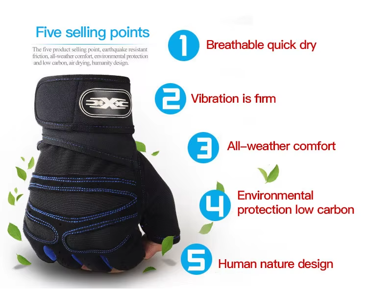 Sports Fitness Gloves – Non-Slip Breathable Half Finger Gloves